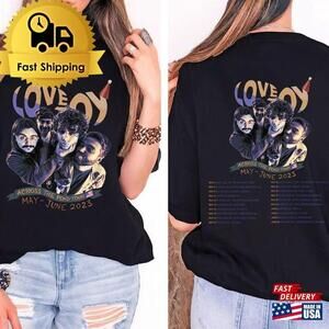 Across The Pond Tour T-Shirt Lovejoy Concert Unisex Shirt Lazy Cat Tee 2 Sided